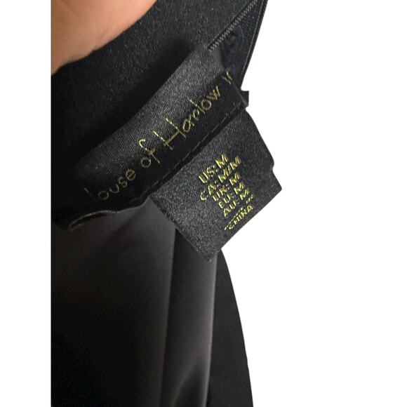 House of Harlow 1960 Revolve Solid Black Satin Maxi Bias Slip Skirt Size Medium - Picture 8 of 9